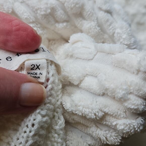 Cable Knit Crew Neck Sweater With Pearls - Picture 8 of 8